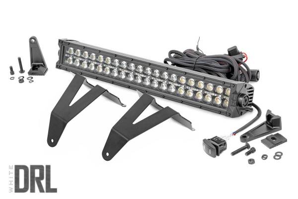 Rough Country - Rough Country - LED Light Kit - Bumper Mount - 20 in. Black Dual Row - White DRL - Ram 1500 (19-24) | 70779DRL - Image 1