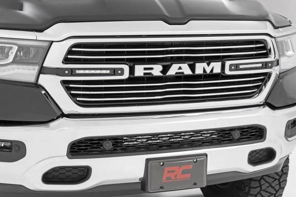 Rough Country - Rough Country - Dual 6in LED Grille Kit - Chrome Slimline - Ram 1500 2WD/4WD (2019-2024) | 70784 - Image 1