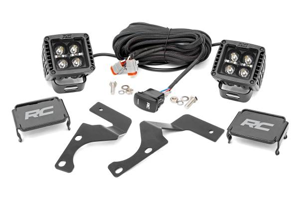 Rough Country - LED Light Kit - Ditch Mount - 2 in. Black Pair - Amber DRL - Toyota 4Runner (10-24) | 70798 - Image 1