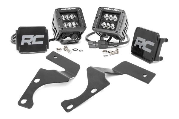 Rough Country - LED Light Kit - Ditch Mount - 2 in. Black Flood Pair - Toyota 4Runner (10-24) | 70799 - Image 1
