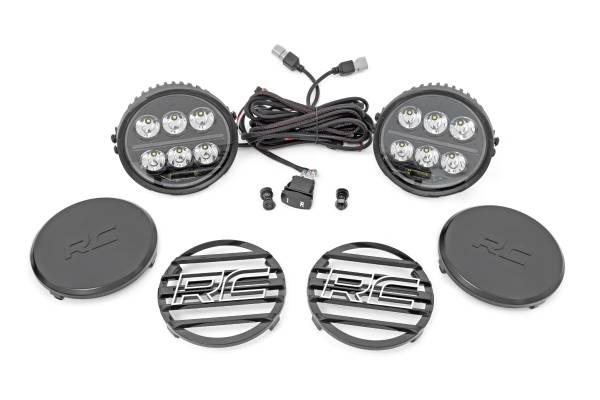Rough Country - Rough Country - Black Series Halo LED Light Pair - White/Amber DRL - 6.5 Inch - Round | 70805B - Image 1