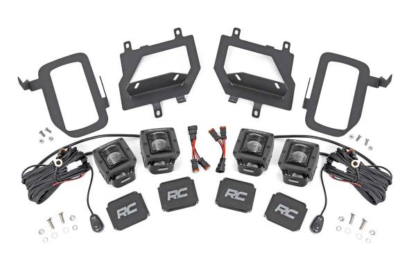 Rough Country - Rough Country - LED Light Kit - Fog Mount - Dual 2 in. Black Pairs - SAE - Ford F-150 (15-17) | 70831 - Image 1