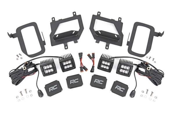 Rough Country - Rough Country - LED Light Kit - Fog Mount - Dual 2 in. Black Pairs - Spot - Ford F-150 (15-17) | 70832 - Image 1