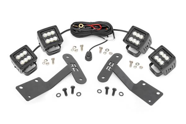 Rough Country - Rough Country - LED Light Kit - Ditch Mount - Dual 2 in. Black Pairs - Flood - Toyota Tundra (14-21) | 70836 - Image 1