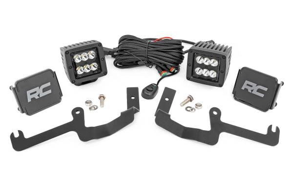 Rough Country - Rough Country - LED Light Kit - Ditch Mount - 2 in. Black Pair - Spot - Chevy Silverado 1500 (19-24) | 70841 - Image 1
