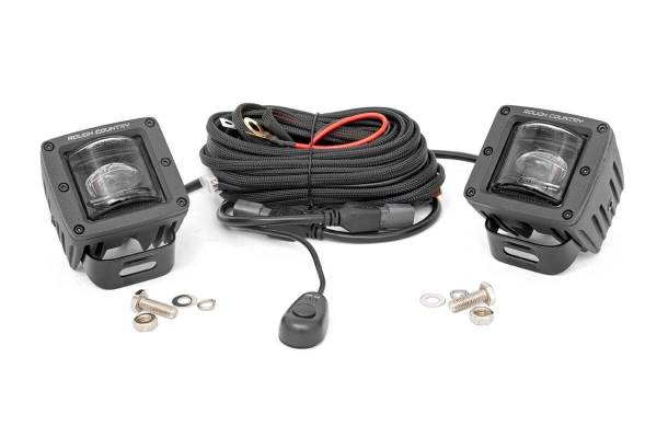 Rough Country - Rough Country - 2 Inch Black Series LED Light Pods - SAE Fog - Pair | 70907 - Image 1