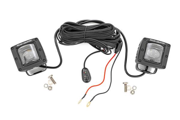 Rough Country - Rough Country - 2 Inch Black Series LED Light Pods - SAE Fog - Yellow | 70907A - Image 1