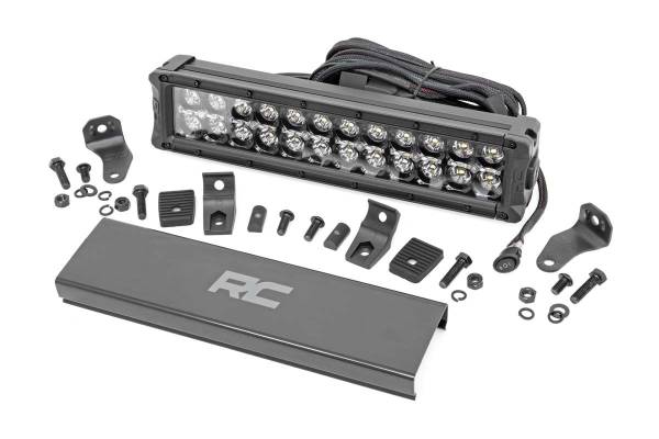 Rough Country - Rough Country - 12 Inch Black Series LED Light Bar - Dual Row - White DRL | 70912BD - Image 1