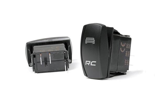 Rough Country - Rocker Switch - 2x1 with Logo - Blue Back Light | 709SW - Image 1