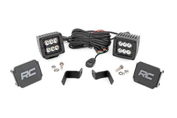 Rough Country - Rough Country - LED Light Kit - Ditch Mount - 2 in. Black Pair - Spot - Ford F-150 (15-25)/F-150 Lightning (22-25) | 71028 - Image 1