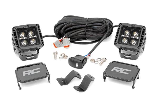 Rough Country - Rough Country - LED Light Kit - Ditch - 2 in. Black Pair - Amber DRL - Ford F-150 (15-25)/F-150 Lightning (22-25) | 71032 - Image 1
