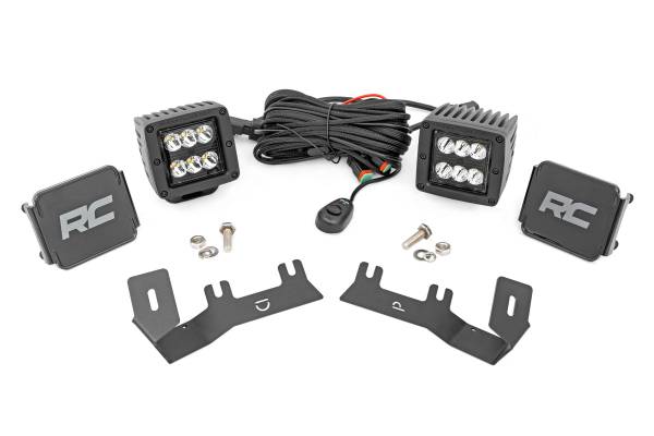 Rough Country - LED Ditch Light Kit - 2in Black Pair - Spot - Chevy/GMC 1500 (14-18 & Classic) | 71052 - Image 1
