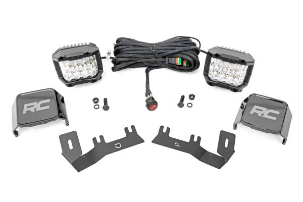 Rough Country - LED Ditch Light Kit - 3in OSRAM Pair - Wide - Chevy/GMC 1500 (14-18 & Classic) | 71056 - Image 1