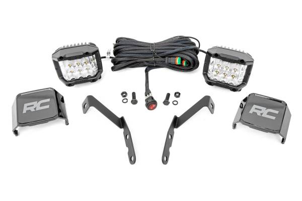 Rough Country - Rough Country - LED Light Kit - Ditch Mount - 3 in. OSRAM - Wide - Chevy 1500 & Chevy/GMC 2500HD/3500HD (07-14) | 71062 - Image 1