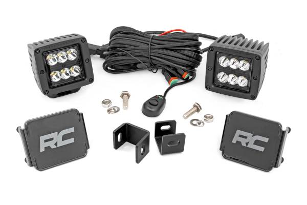 Rough Country - Rough Country - LED Light Kit - Ditch Mount - 2 in. Black Pair - Spot - Toyota Tundra (22-25) | 71071 - Image 1