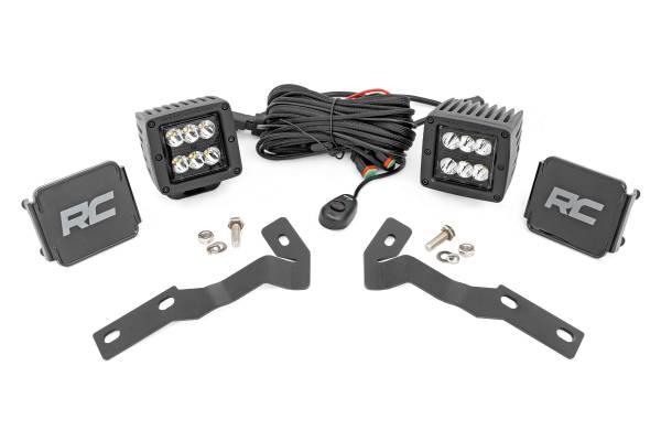 Rough Country - Rough Country - LED Light Kit - Ditch Mount - 2 in. Black Pair - Spot - Toyota Tacoma (16-23) | 71080 - Image 1