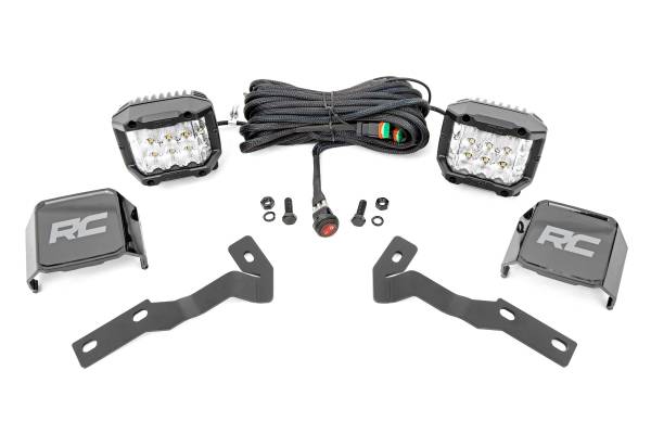 Rough Country - Rough Country - LED Light Kit - Ditch Mount - 3 in. OSRAM - Wide - Toyota Tacoma 2WD/4WD (16-23) | 71084 - Image 1