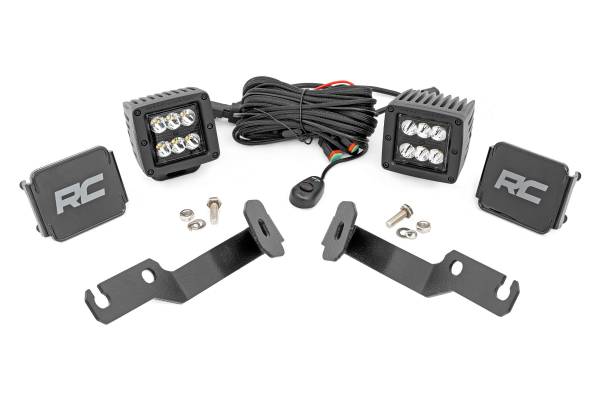 Rough Country - Rough Country - LED Light Kit - Ditch Mount - 2 in. Black Pair - Spot - Toyota Tacoma (05-15) | 71087 - Image 1