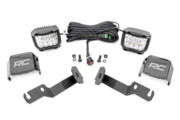 Rough Country - Rough Country - LED Light Kit - Ditch Mount - 3 in. OSRAM - Wide - Toyota Tacoma 2WD/4WD (05-15) | 71091 - Image 1