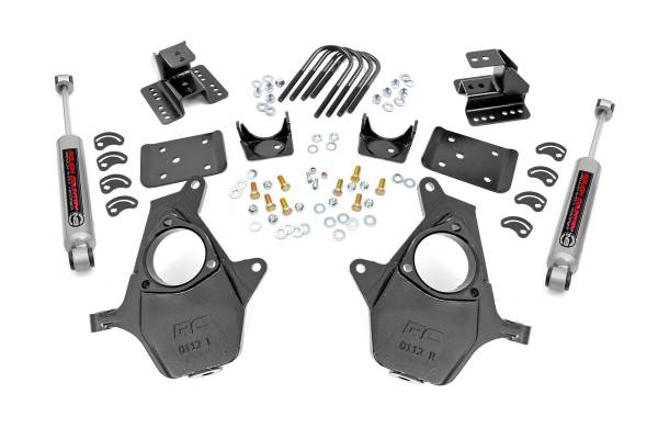 Rough Country - Rough Country - 2 Inch Lowering Kit - 4 Inch Rear Lowering - Alum/Stamped Knuckle - Chevy/GMC 1500 (14-18) | 71630 - Image 1