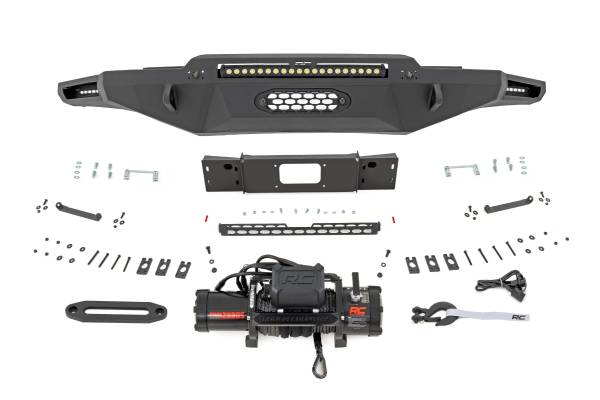 Rough Country - Rough Country - Hybrid Front Bumper - 12000S - Blk LED - Toyota Tundra 2WD/4WD (2022-2025) | 72007 - Image 1