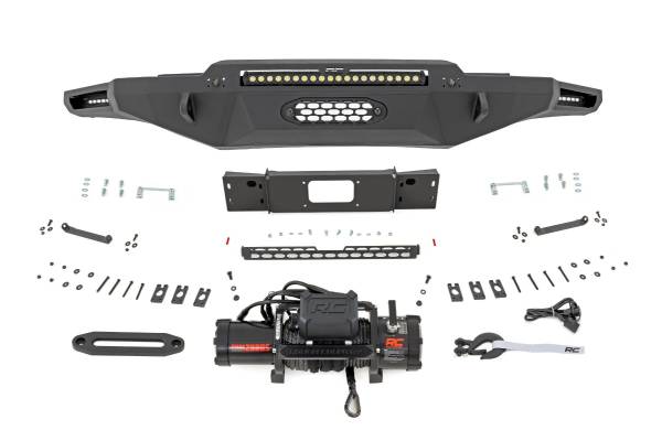 Rough Country - Rough Country - Hybrid Front Bumper - 12000S - Blk LED w/ Amber DRL - Toyota Tundra (22-25) | 72009 - Image 1