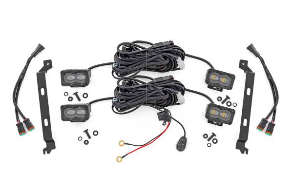 Rough Country - Rough Country - LED Fog Light Kit - 3x1.75 Inch Black Series Slim Aux - Yellow - Toyota Tacoma (2024-2026) - 72120 - Image 1