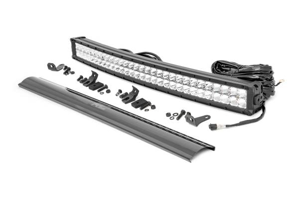 Rough Country - Rough Country - 30 Inch Chrome Series LED Light Bar - Curved - Dual Row - Cool White DRL | 72930D - Image 1