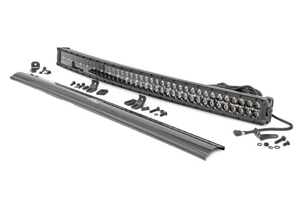 Rough Country - Rough Country - 40 Inch Black Series LED Light Bar - Curved - Dual Row - Cool White DRL | 72940BD - Image 1