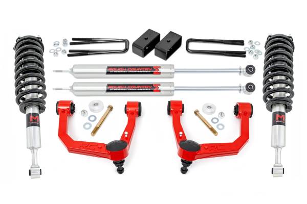 Rough Country - Rough Country - 3.5 Inch Lift Kit - Red UCA - M1 Struts - Toyota Tacoma 2WD/4WD (2005-2023) | 74240RED - Image 1