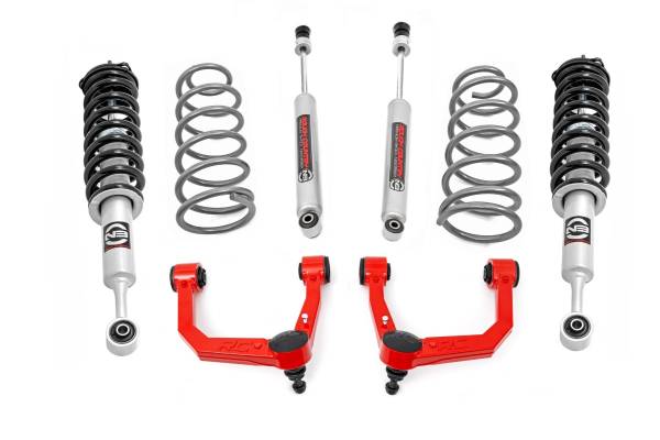 Rough Country - 3 Inch Lift Kit - Upper Control Arms - RR Coils - N3 Struts - Toyota 4Runner (10-24) | 76632RED - Image 1