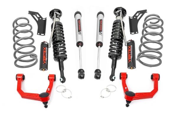 Rough Country - 3 Inch Lift Kit - Upper Control Arms - RR Coils - Vertex/V2 Struts - Toyota 4Runner (10-24) | 76658RED - Image 1