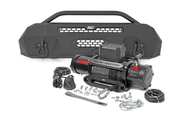 Rough Country - Rough Country - Front Bumper - Hybrid - 9500-Lb Pro Series Winch - Synthetic Rope - Toyota Tacoma (16-23) | 10714 - Image 1