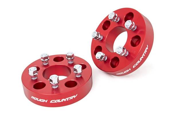 Rough Country - Rough Country - 1.5 Inch Wheel Adapters - 5x5 to 5x4.5 - Red - Jeep Wrangler JK/Wrangler Unlimited (07-18) | 1100RED - Image 1