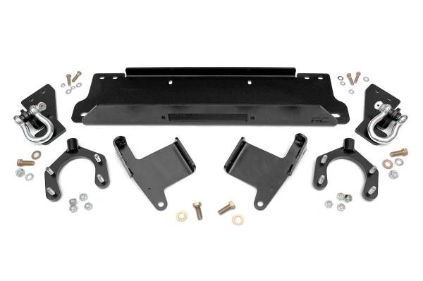Rough Country - Rough Country - Winch Mount Plate - Factory Bmpr - D-Rings - Jeep Wrangler JK/Wrangler Unlimited (07-18) | 1173 - Image 1