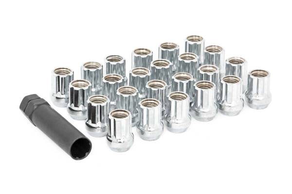 Rough Country - Rough Country - M14 x 2.0 Lug Nut Set of 24 - Chrome - Open End | 142024CHOE - Image 1