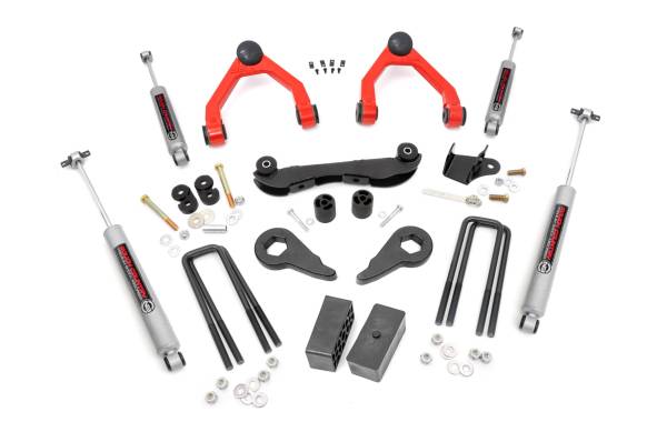 Rough Country - Rough Country - 2-3 Inch Lift Kit - Rear Blocks - Chevy C1500/K1500 Truck & SUV 4WD (88-99) | 16530RED - Image 1