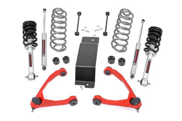 Rough Country - 3.5 Inch Lift Kit - N3 Struts - Forged UCAs RED - Chevy/GMC SUV 1500 (07-20) | 19332RED - Image 1