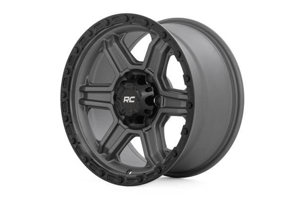 Rough Country - Rough Country 79 Series Wheel/One-Piece/Gunmetal Gray w/Black Ring/17x8.5/6x5.5/0mm | 79170912G - Image 1