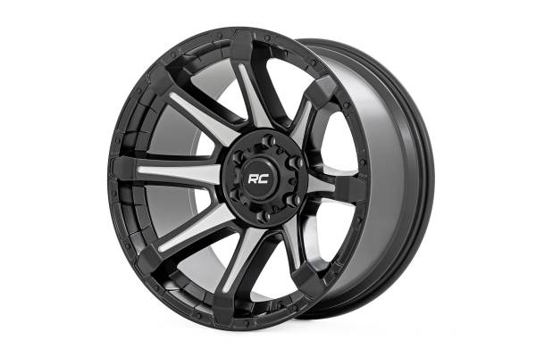 Rough Country - Rough Country 81 Series Wheel/One-Piece/Semi Gloss Black w/machined spokes/20x10/6x5.5/-19 | 81201812M - Image 1