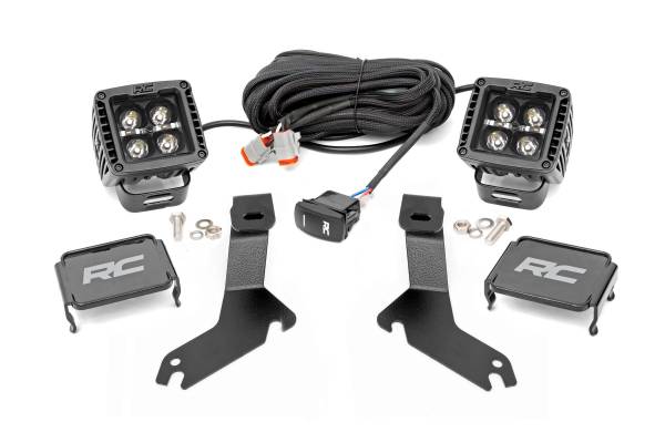 Rough Country - LED Light Kit - Ditch Mount - 2 in. Black Pair - Amber DRL - Chevy Silverado 1500 (99-06) | 82281 - Image 1