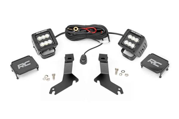 Rough Country - Rough Country - LED Light Kit - Ditch Mount - 2 in. Black Pair - Flood - Chevy Silverado 1500 (99-06)/Tahoe (00-06) | 82283 - Image 1