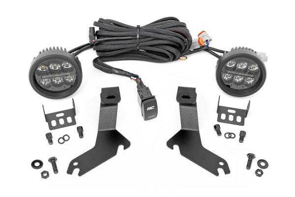 Rough Country - Rough Country - LED Light Kit - Ditch Mount - Black Series Round - 3.5 Inch - Amber DRL - Chevy 1500 (99-06) | 82286 - Image 1