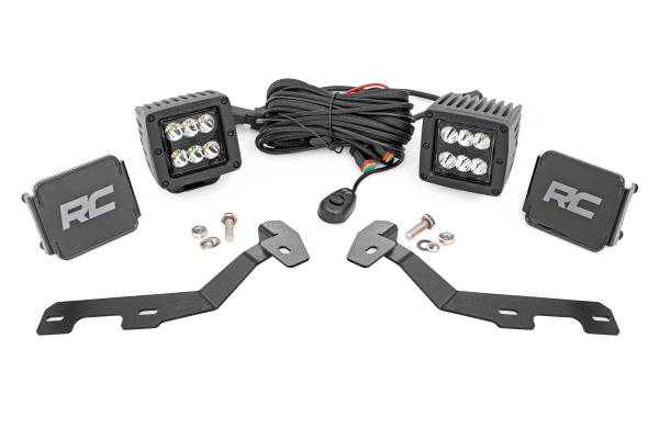 Rough Country - Rough Country - LED Light Kit - Ditch Mount - 2 in. Black Pair - Spot - Ram 1500 2WD/4WD (19-25) | 82290 - Image 1