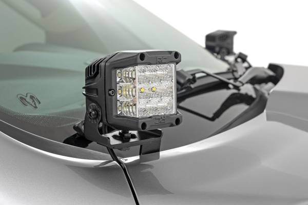 Rough Country - Rough Country - LED Light Kit - Ditch Mount - 2 in. Black Pair - White DRL - Ram 1500 (19-25) | 82292 - Image 1