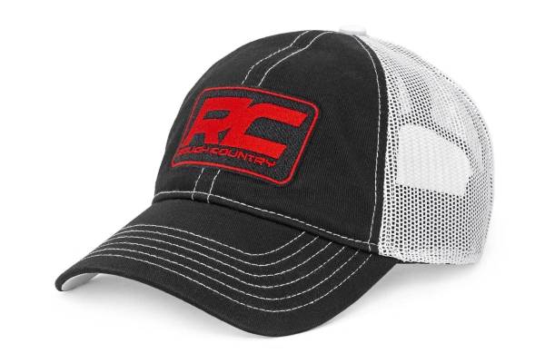 Rough Country - Rough Country - Rough Country Hat - White Mesh - Rough Country Patch - Black/Red | 84125 - Image 1