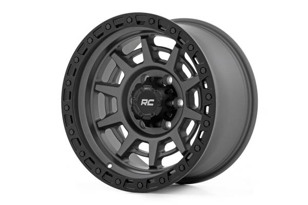 Rough Country - Rough Country - Rough Country 85 Series Wheel/Simulated Beadlock/Gunmetal Gray/Black/17x9/6x135/-12mm | 85170917A - Image 1
