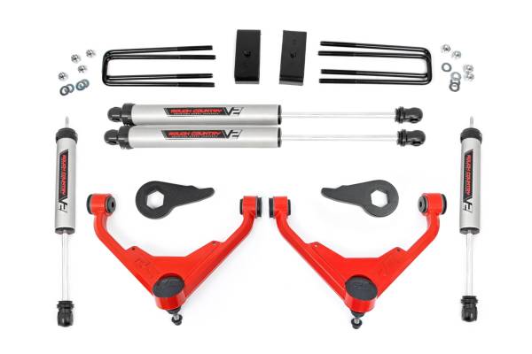 Rough Country - 3 Inch Lift Kit - FT Code - V2 - Chevy/GMC Sierra/Silverado 2500 HD Suburban/Yukon XL 2500 (01-10) | 859670RED - Image 1