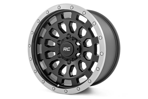 Rough Country - Rough Country 87 Series Wheel/Simulated Beadlock/Black/Machined/17x8.5/6x5.5/+0mm | 87170912B - Image 1