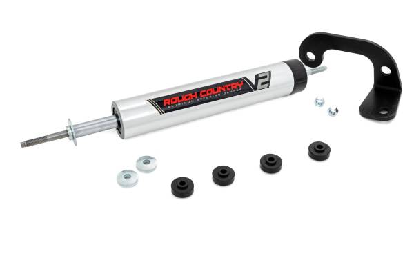 Rough Country - Rough Country - V2 Steering Stabilizer - 8-lug Only - 6 Inch Lift - Chevy C2500/K2500 C3500/K3500 Truck (88-00) | 8731270 - Image 1